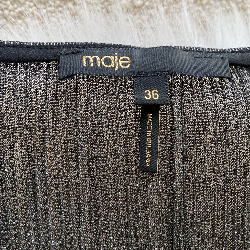 NWOT Maje Lurex Draped Mini Dress - Size 36 - Picture 5 of 5